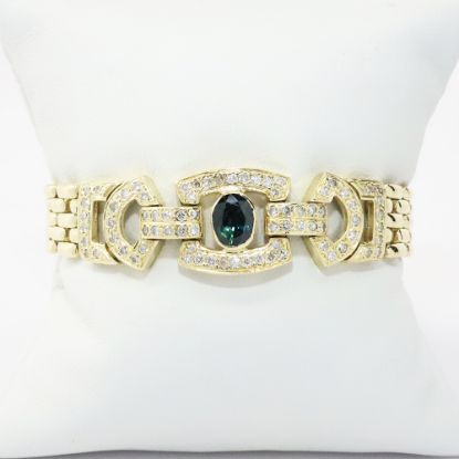 Picture of 14k Yellow Gold Sapphire & Diamond Bracelet 