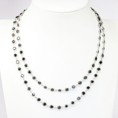 Picture of 18k White Gold Black Diamond Necklace 