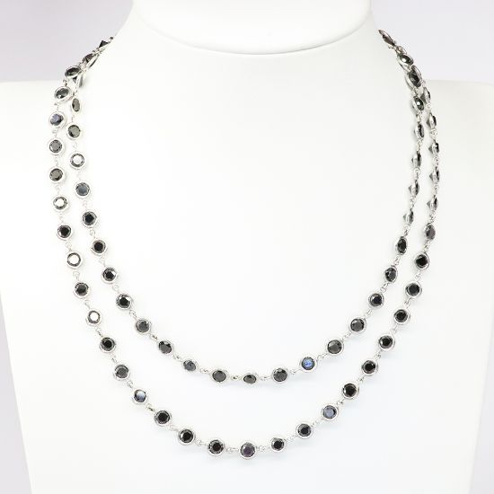 Picture of 18k White Gold Black Diamond Necklace 