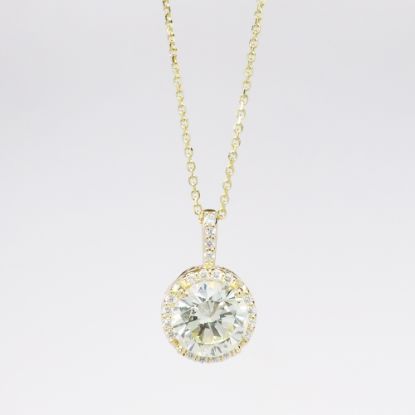 Picture of 14k Yellow Gold 1.62CT Round Brilliant Necklace 