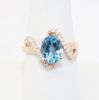 Picture of 14k Rose Gold Blue Topaz & Diamond Ring 