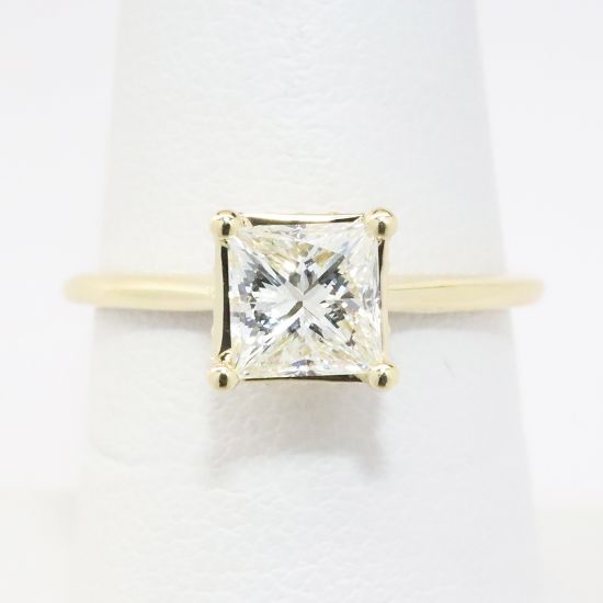 Picture of 14k Yellow Gold 1CT Princess Cut Diamond Engagement Ring 
