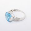 Picture of 14k White Gold Blue Topaz & Diamond Ring 