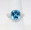 Picture of 14k White Gold Blue Topaz & Diamond Ring 