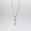 Picture of 14k White Gold Dangle Diamond Necklace 