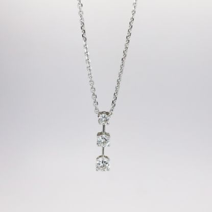Picture of 14k White Gold Dangle Diamond Necklace 