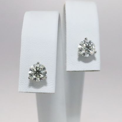 Picture of 14k White Gold Diamond Solitaire Studs 