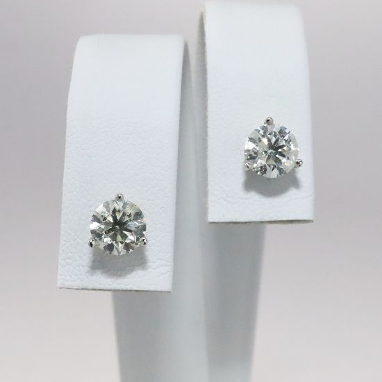 Picture of 14k White Gold Diamond Solitaire Studs 