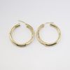 Picture of 14k Yellow Gold Diamond Hoop Earrings 