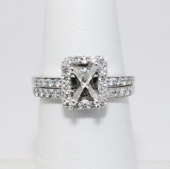 Picture of 14k White Gold Diamond Semi-Mount Bridal Set 