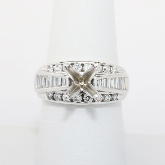 Picture of 14k White Gold Diamond Semi-Mount Ring 