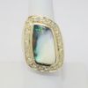 Picture of Custom 14k Yellow Gold Boulder Opal & Diamond Ring 