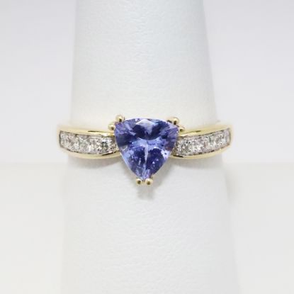 Picture of 14k Yellow Gold Tanzanite & Diamond Ring 