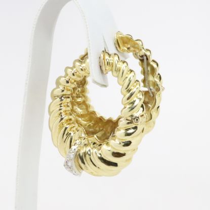 Picture of 18k Yellow Gold Diamond Dangle Earrings 