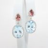 Picture of 18k White Gold Aquamarine, Tourmaline & Diamond Dangle Earrings 