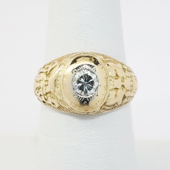 Picture of 14k Yellow Gold US Navel Academy Class Diamond Ring 