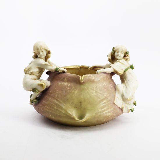 Picture of Rare Art Nouveau Turn-Teplitz RSK Amphora Vase with Figural Children