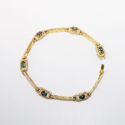 Picture of 18k Yellow Gold Alexandrite & Diamond Bracelet 