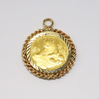 Picture of 14k Yellow Gold Bezel 1/20th Gold Panda Pendant 