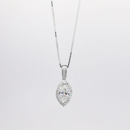 Picture of 14k White Gold 1.07CT Marquise Diamond Necklace 