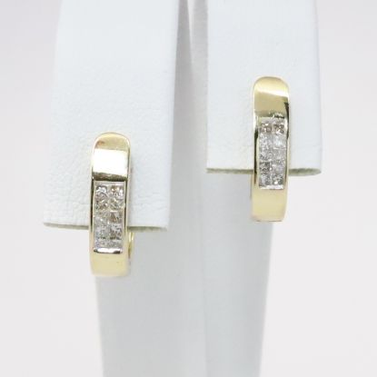 Picture of 14k Yellow Gold Diamond Earrings 
