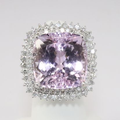 Picture of 14k White Gold Kunzite & Diamond Ring 