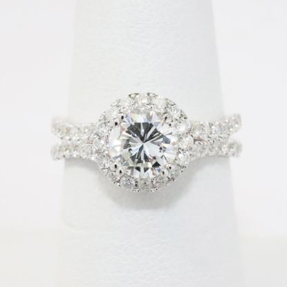 Picture of 14k White Gold 1CT Round Brilliant Diamond Engagement Ring 