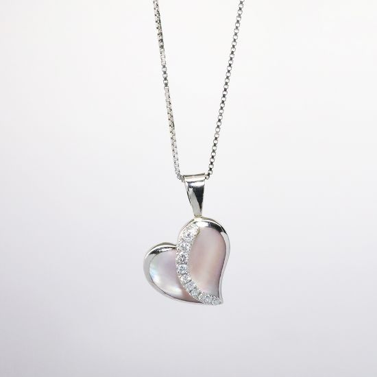Picture of 14k White Gold Mother-Of-Pearl Shell Necklace