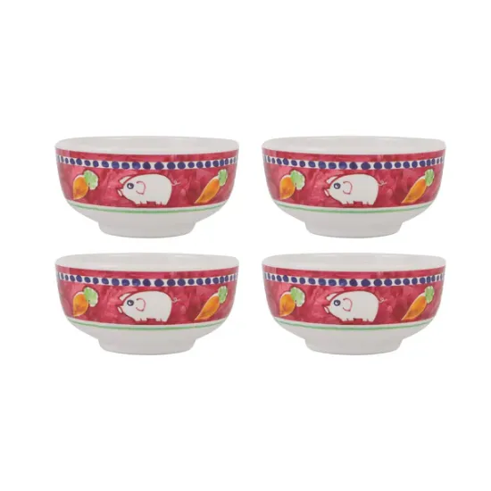 Picture of Set of 4 Melamine Porco Cereal Bowls