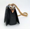 Picture of Vintage 1990s Judith Leiber Black Silk Evening Bag with Braided Gold Strap & Enameled Ram's Heads