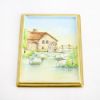 Picture of Limoges Porcelain Miniature Painting of Country Mill on Wooden Easel by Rochard