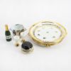 Picture of Limoges Porcelain Gold & White Tray Trinket Box with Miniature Champagne Bottle, Bucket, Glasses & Caviar On Top