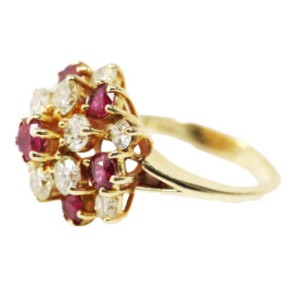 Picture of 14k Yellow Gold Ruby and Diamond Ring