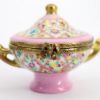 Picture of Vintage Limoges Pink Floral Soup Tureen Trinket Box with Matching Stand