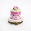Picture of Limoges Porcelain Pink Anniversary Cake Trinket Box with Bride & Groom Inside 