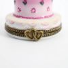Picture of Limoges Porcelain Pink Anniversary Cake Trinket Box with Bride & Groom Inside 