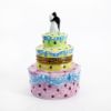 Picture of Limoges Porcelain Multicolored Wedding Cake with Bride & Groom Topper Trinket Box