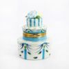 Picture of Limoges Porcelain Iridescent Wedding Cake with Blue & Yellow Roses Trinket Box 