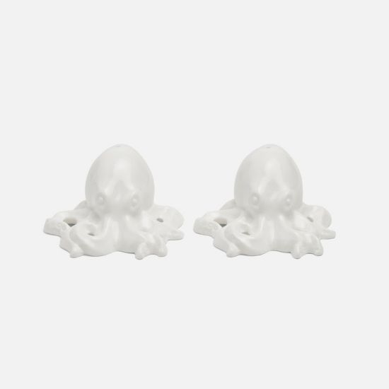 Picture of 'Barnes' White Octopus Salt & Pepper Shaker Set