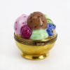 Picture of Limoges Porcelain Ice Cream Sundae In Golden Bowl Trinket Box   