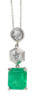 Picture of Exclusive Platinum, 5.23ct Emerald & Diamond Pendant Necklace