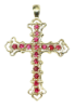 Picture of 2.50ct Ruby Cross Pendant in 14k Yellow Gold