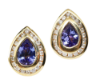 Picture of 14k Yellow Gold Diamond & Tanzanite Earrings 