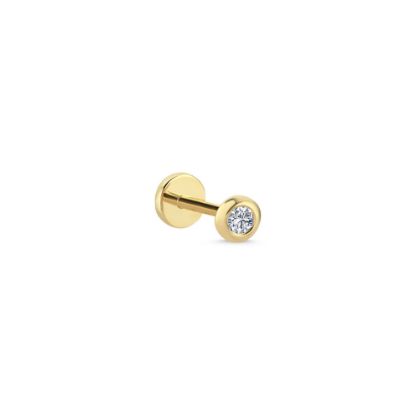 Picture of 14k Yellow Gold Bezel Diamond Tragus Earring