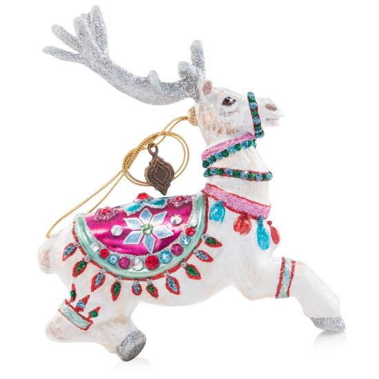 Picture of Jay Strongwater Santa's Reindeer 'Cupid' Blown Glass Ornament - Sixth in Series
