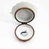 Picture of Limoges Porcelain Paris-Brest Pastry on Plate with Spoon Trinket Box