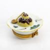 Picture of Limoges Porcelain Chocolate Cream Puff Pastry on Plate with Spoon Trinket Box 