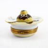 Picture of Limoges Porcelain Chocolate Cream Puff Pastry on Plate with Spoon Trinket Box 