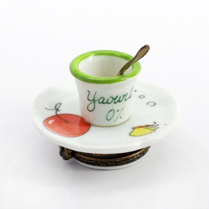Picture of Limoges Porcelain Cup of Yogurt on Child's Plate Trinket Box