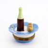Picture of Limoges France Plate with Wine Bottle, Baguette & Brie Cheese Trinket Box 